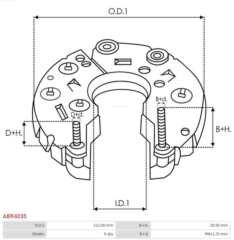 AS-PL, Fixation, bride de transmission d’alternateur