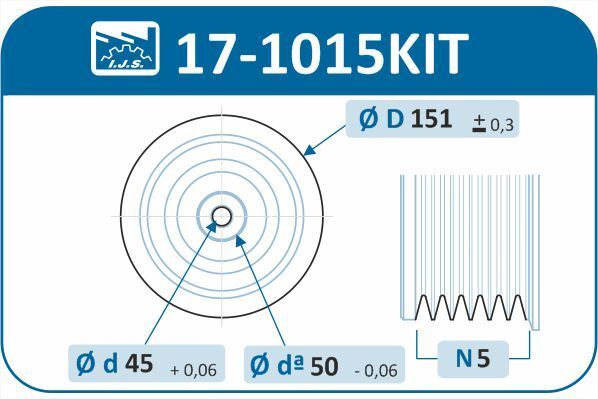 IJS GROUP, Kit de poulies, vilebrequin