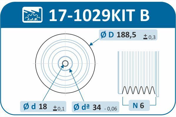 IJS GROUP, Kit de poulies, vilebrequin