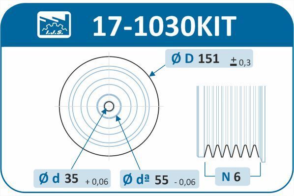 IJS GROUP, Kit de poulies, vilebrequin