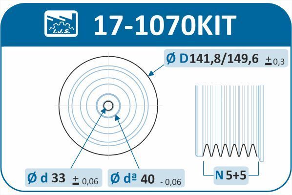 IJS GROUP, Kit de poulies, vilebrequin