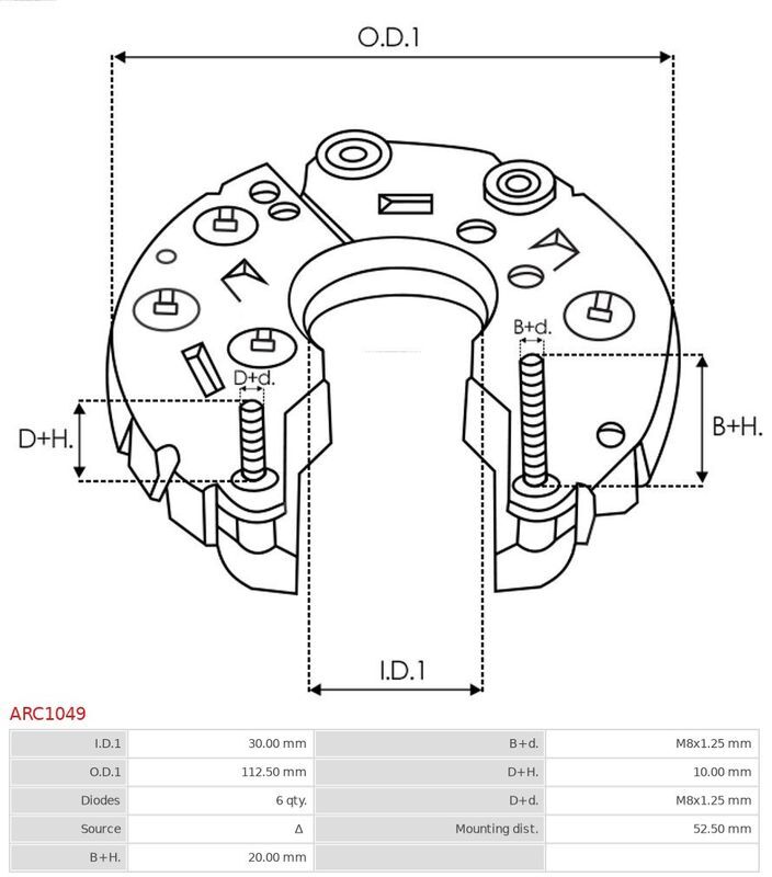 AS-PL, Fixation, bride de transmission d’alternateur