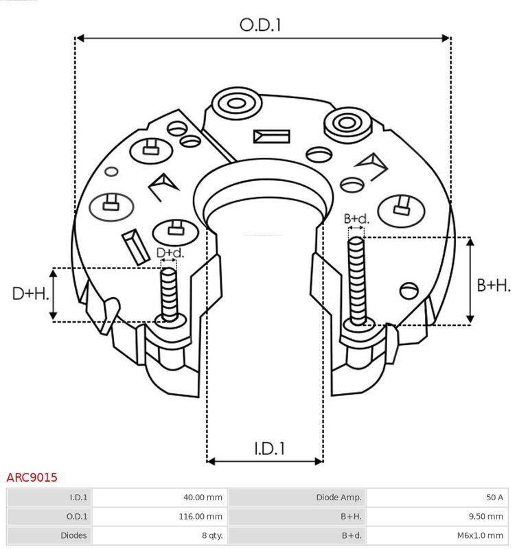 AS-PL, Fixation, bride de transmission d’alternateur