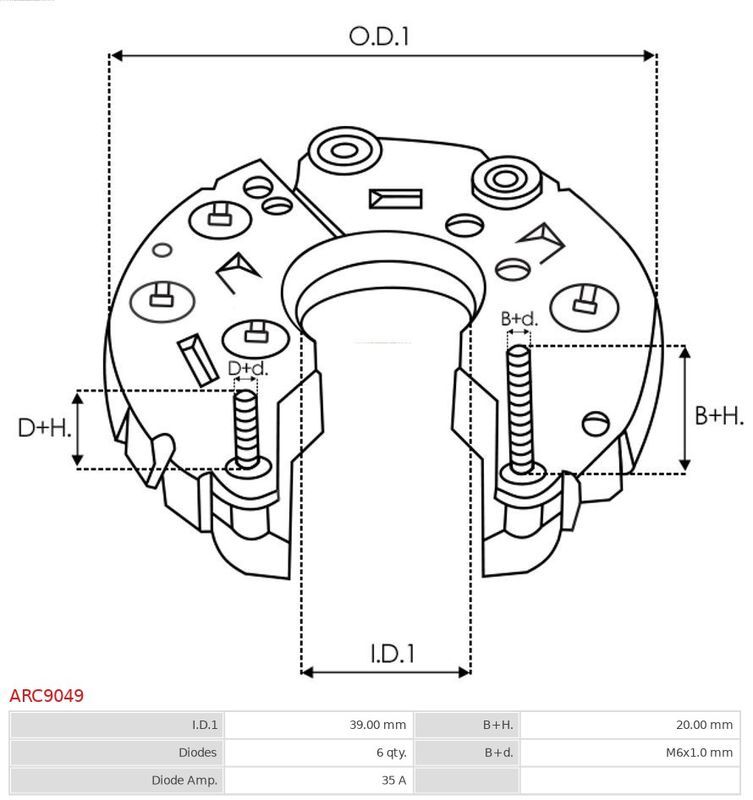 AS-PL, Fixation, bride de transmission d’alternateur