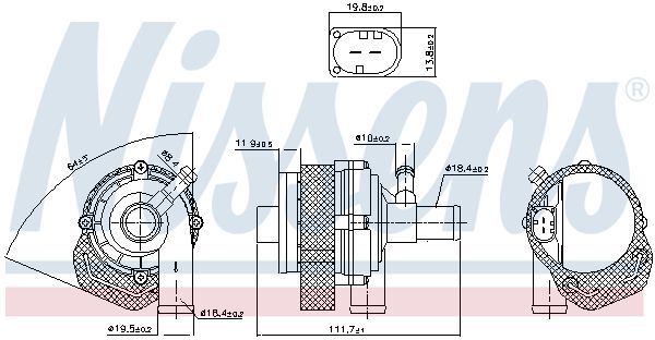 NISSENS, Pompe à eau auxiliaire (circuit d'eau de refroidiss.)