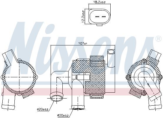 NISSENS, Pompe à eau auxiliaire (circuit d'eau de refroidiss.)