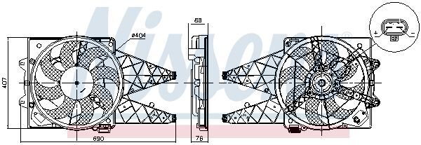 NISSENS, Ventilateur, refroidissement du moteur