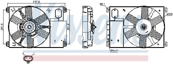 NISSENS, Ventilateur, refroidissement du moteur