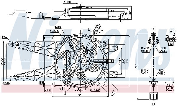 NISSENS, Ventilateur, refroidissement du moteur