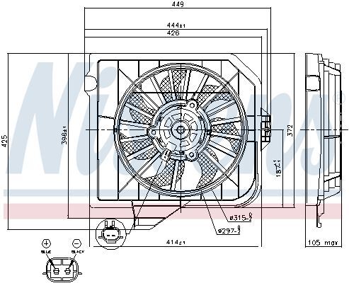 NISSENS, Ventilateur, refroidissement du moteur