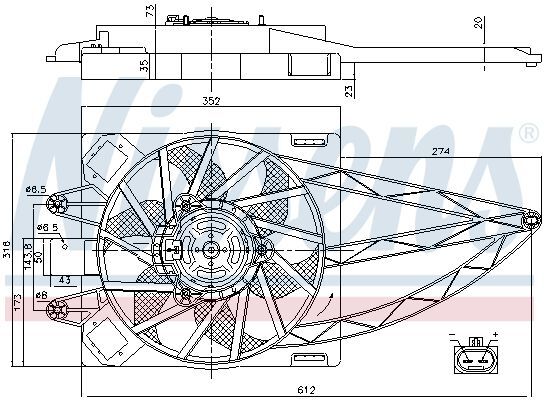 NISSENS, Ventilateur, refroidissement du moteur