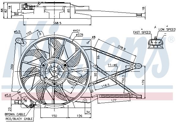 NISSENS, Ventilateur, refroidissement du moteur