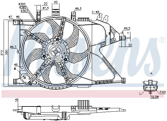 NISSENS, Ventilateur, refroidissement du moteur