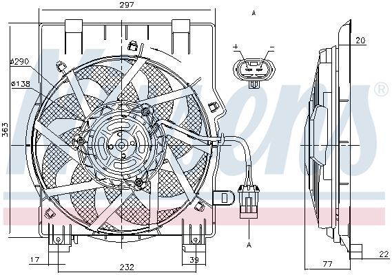 NISSENS, Ventilateur, refroidissement du moteur