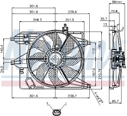 NISSENS, Ventilateur, refroidissement du moteur