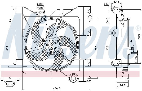 NISSENS, Ventilateur, refroidissement du moteur