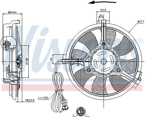 NISSENS, Ventilateur, refroidissement du moteur