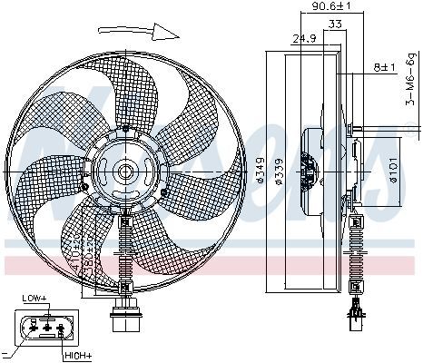 NISSENS, Ventilateur, refroidissement du moteur