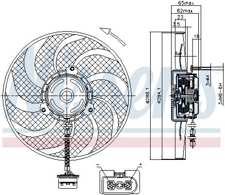 NISSENS, Ventilateur, refroidissement du moteur