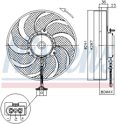 NISSENS, Ventilateur, refroidissement du moteur