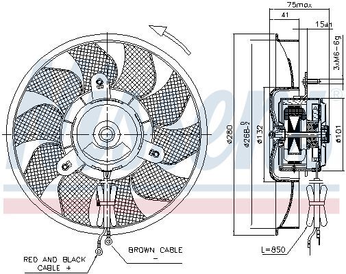 NISSENS, Ventilateur, refroidissement du moteur