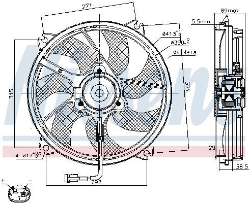 NISSENS, Ventilateur, refroidissement du moteur