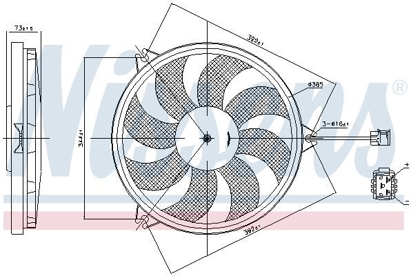 NISSENS, Ventilateur, refroidissement du moteur