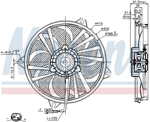 NISSENS, Ventilateur, refroidissement du moteur