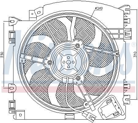 NISSENS, Ventilateur, refroidissement du moteur