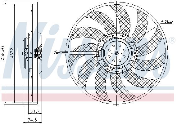 NISSENS, Ventilateur, refroidissement du moteur