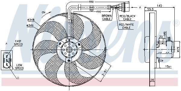 NISSENS, Ventilateur, refroidissement du moteur