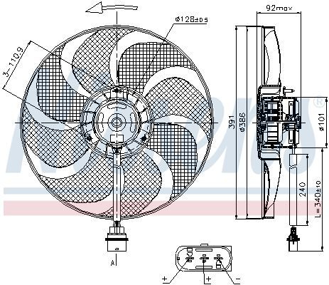 NISSENS, Ventilateur, refroidissement du moteur