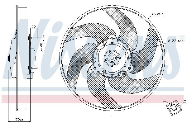 NISSENS, Ventilateur, refroidissement du moteur