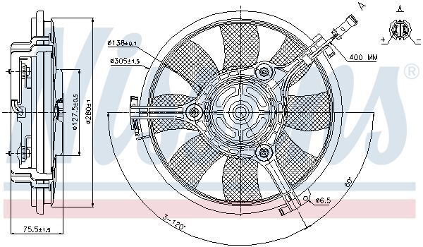 NISSENS, Ventilateur, refroidissement du moteur