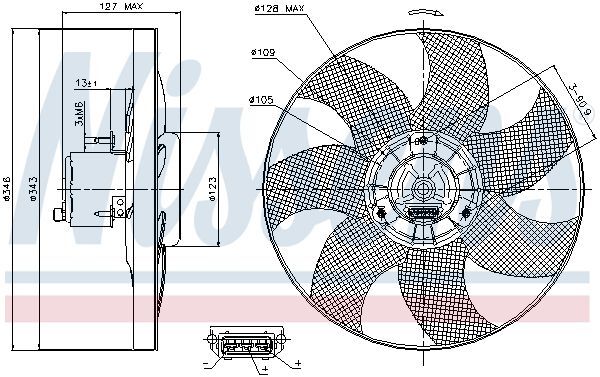 NISSENS, Ventilateur, refroidissement du moteur