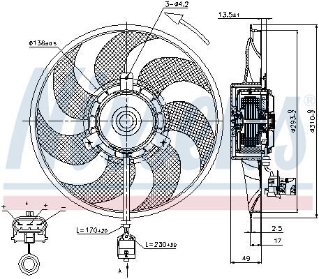 NISSENS, Ventilateur, refroidissement du moteur