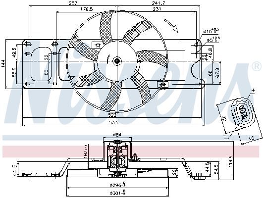 NISSENS, Ventilateur, refroidissement du moteur