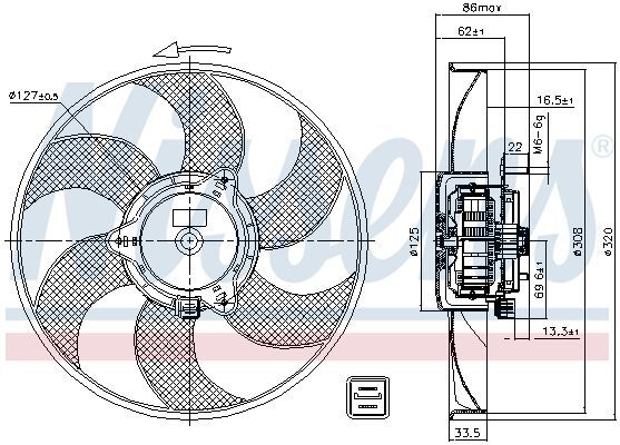 NISSENS, Ventilateur, refroidissement du moteur