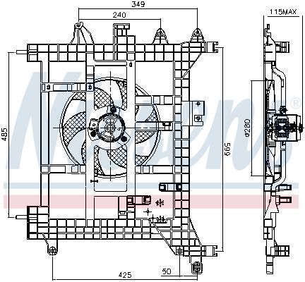 NISSENS, Ventilateur, refroidissement du moteur