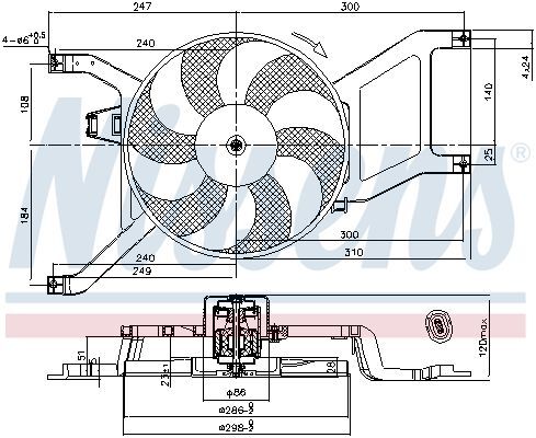 NISSENS, Ventilateur, refroidissement du moteur