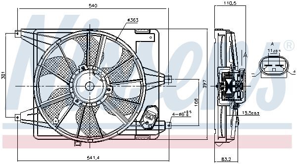 NISSENS, Ventilateur, refroidissement du moteur