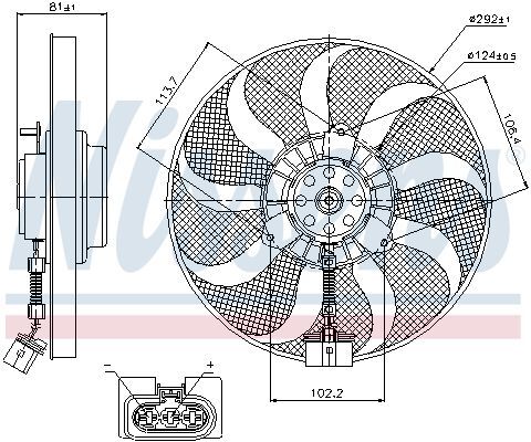 NISSENS, Ventilateur, refroidissement du moteur