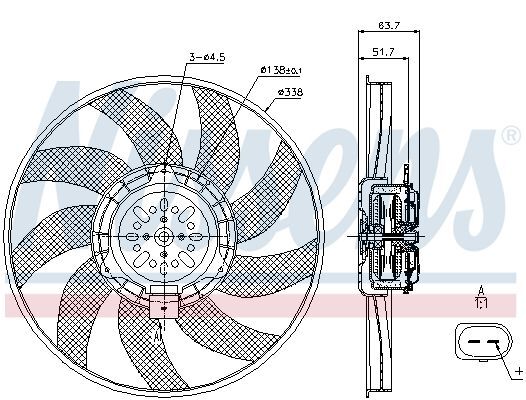 NISSENS, Ventilateur, refroidissement du moteur