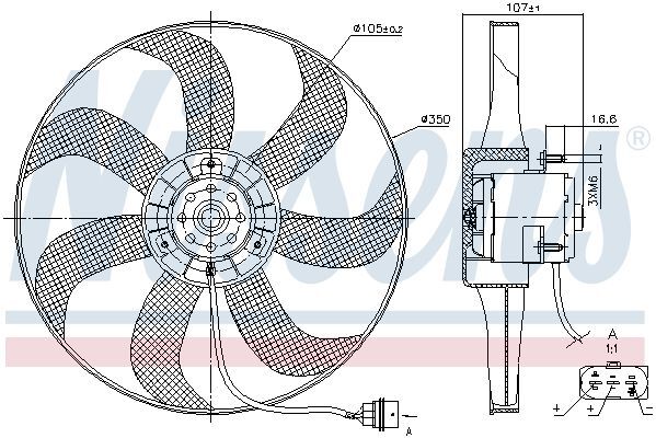 NISSENS, Ventilateur, refroidissement du moteur