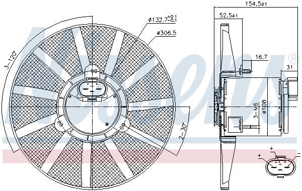 NISSENS, Ventilateur, refroidissement du moteur