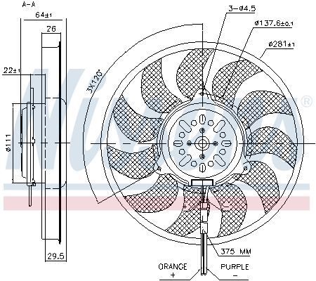 NISSENS, Ventilateur, refroidissement du moteur