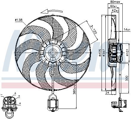 NISSENS, Ventilateur, refroidissement du moteur