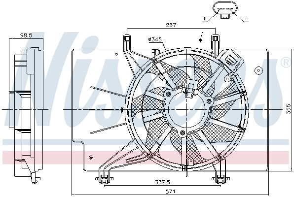 NISSENS, Ventilateur, refroidissement du moteur