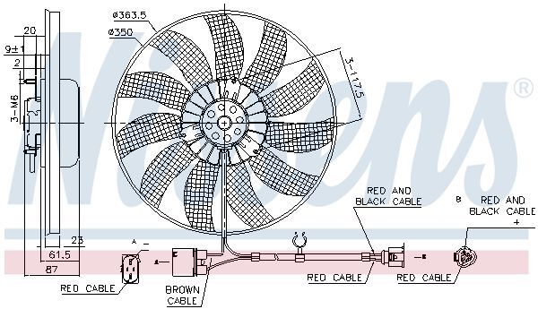 NISSENS, Ventilateur, refroidissement du moteur