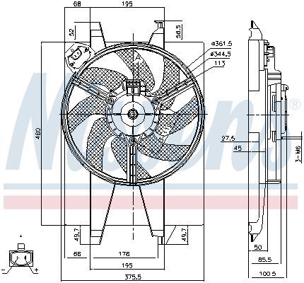 NISSENS, Ventilateur, refroidissement du moteur